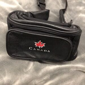 Black Leather Belt Bag